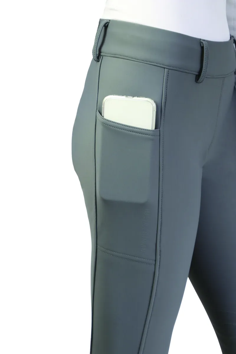 Hy Equestrian Glacial Softshell Riding Tights - Grey-4